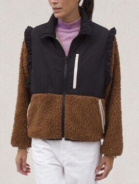 Sandy Liang Mia Faux Shearling Fleece Jacket Size M